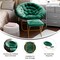 Emma and Oliver Ersa Oversize Folding Saucer Moon Chair and Ottoman for Dorm and Bedroom with Steel Frames